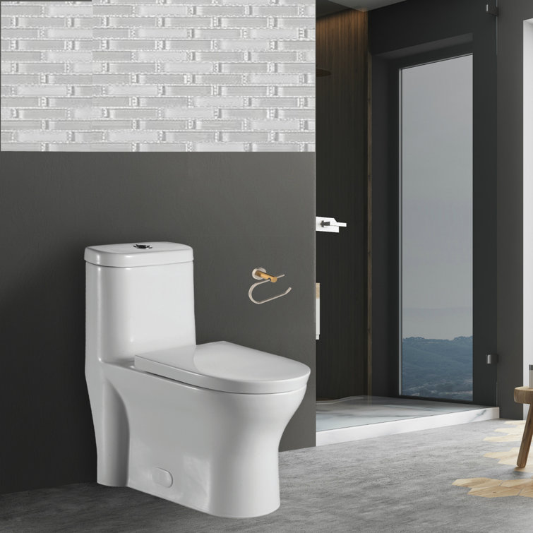 Fine Fixtures DualFlush Elongated OnePiece Toilet with High